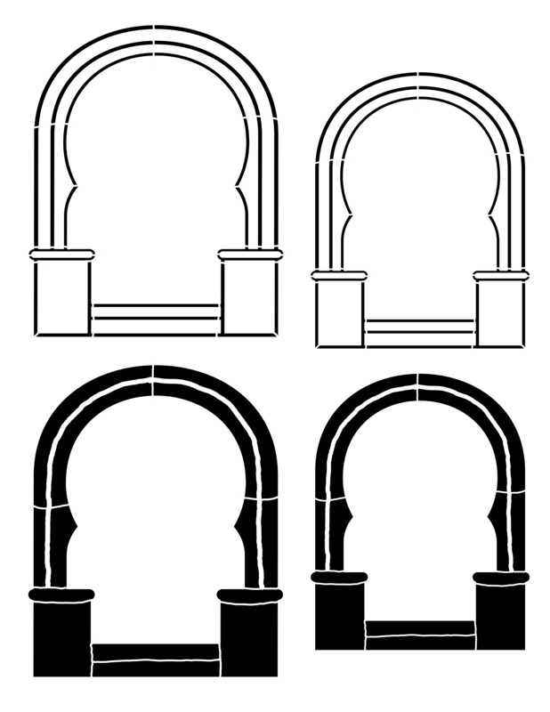 Arch 2  curvy 8x10 stencil