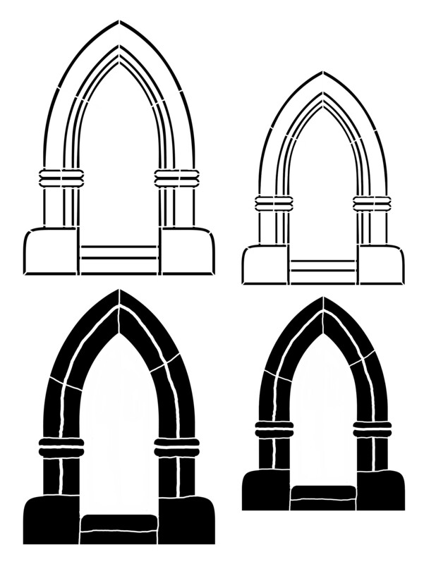 Arch 3 point 8x10 stencil