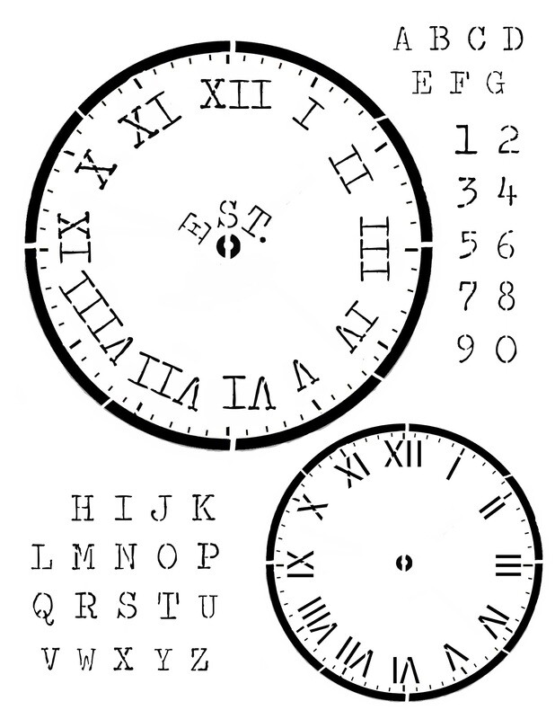 Clock Farmhouse 8x10 Stencil