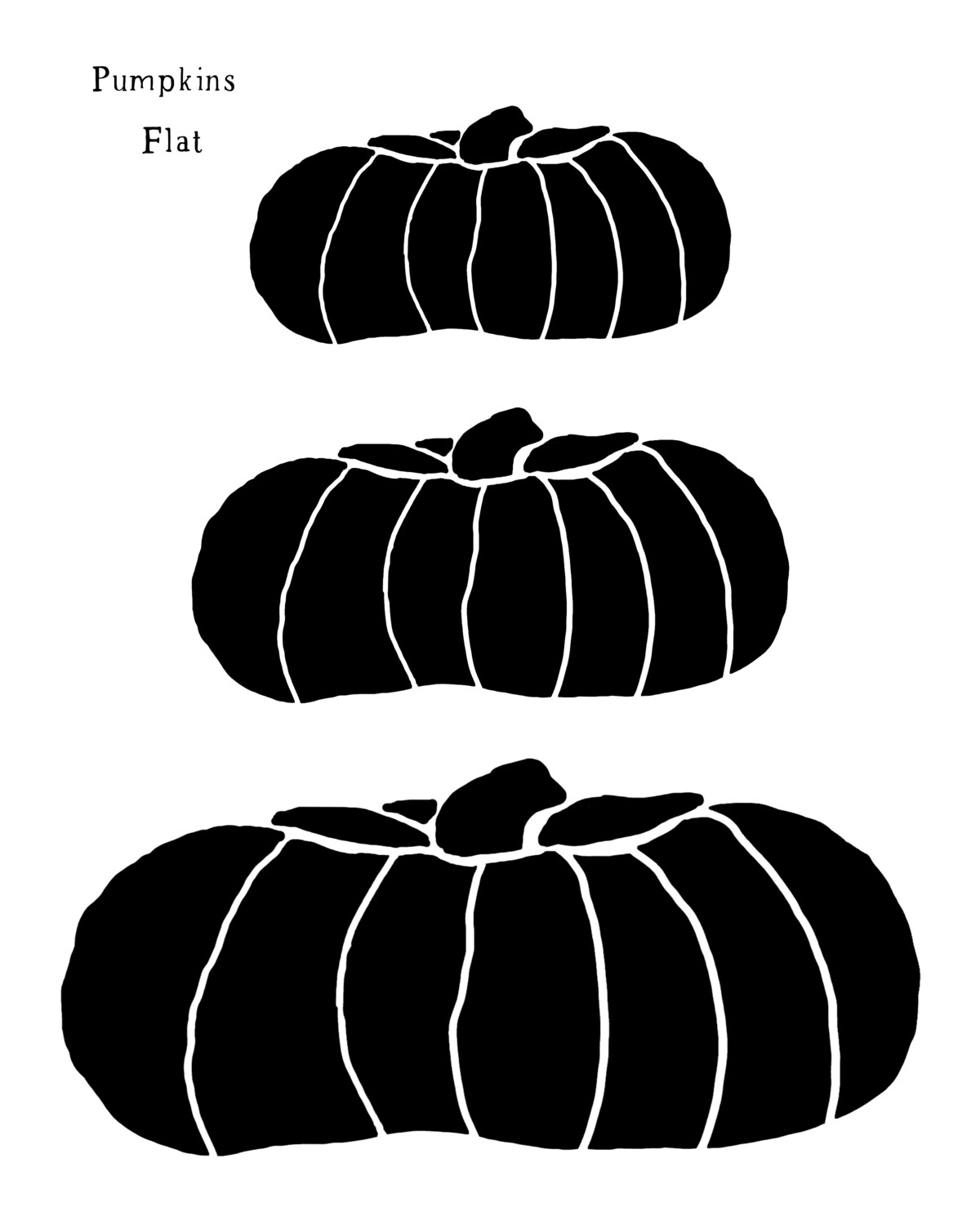 Pumpkins Flat stencil 8x10
