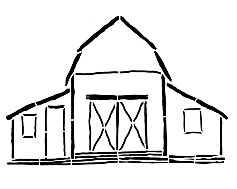 Barn large 8x10 stencil