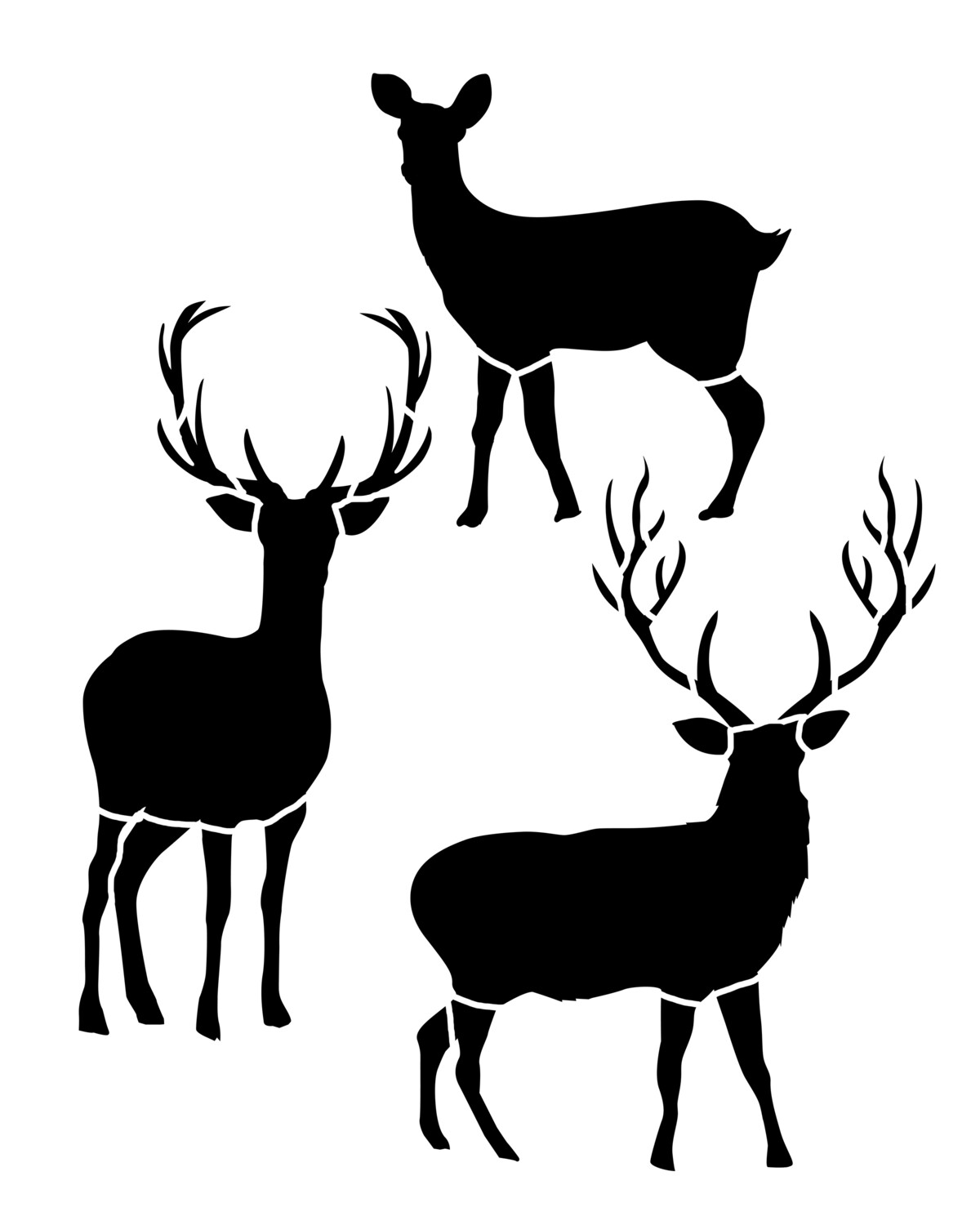 Deer Trio 8x10 stencil