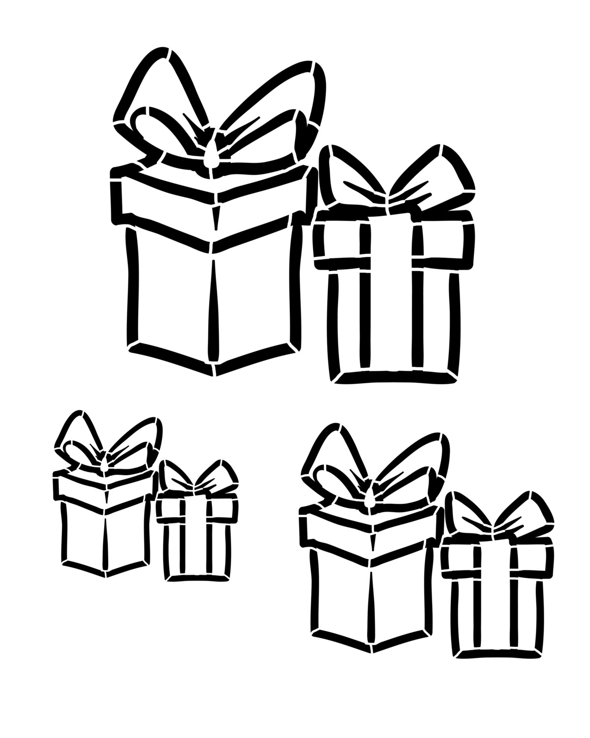 Presents stencil 8x10