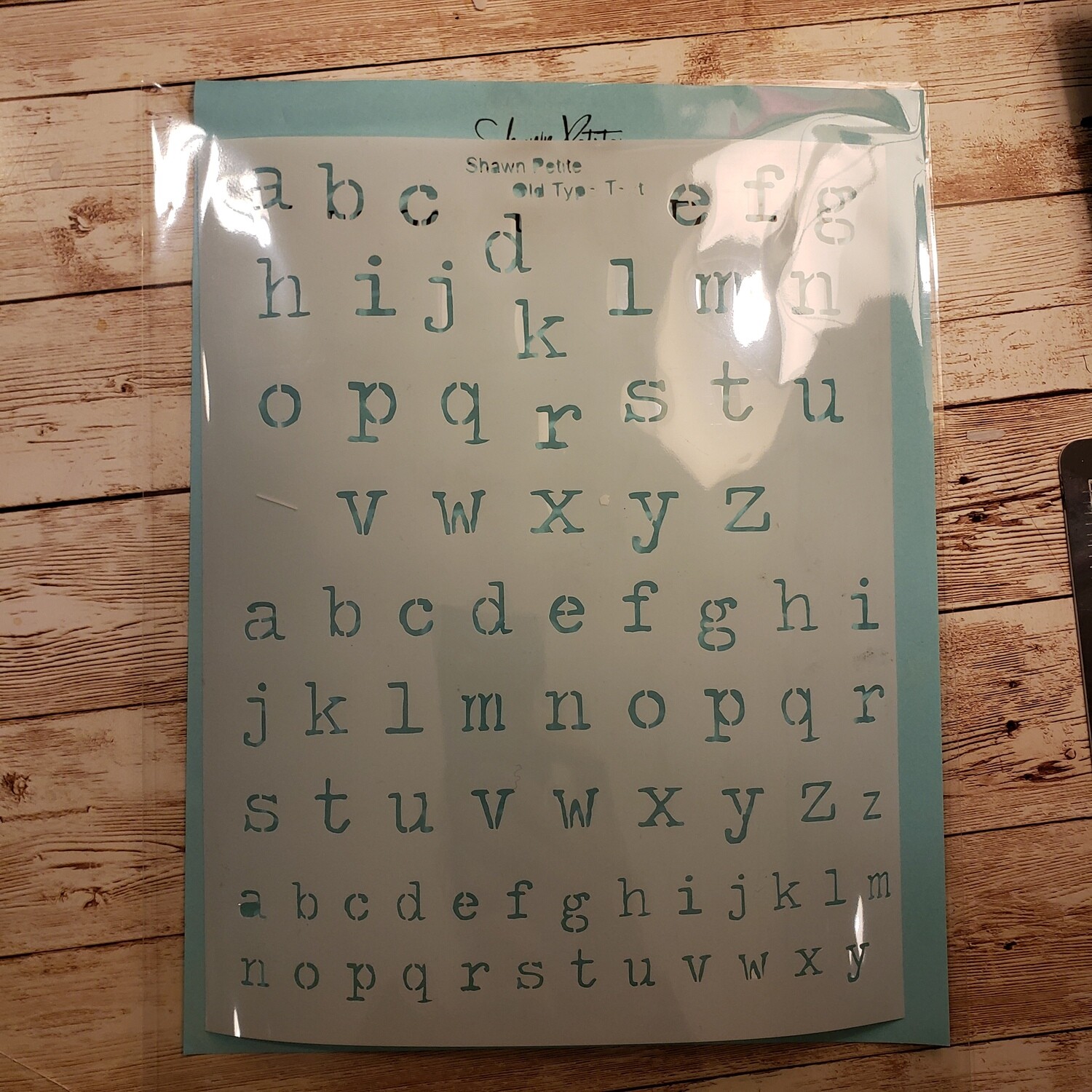 Old type text clearance stencil