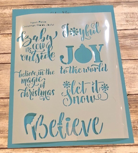 "Christmas Words Joyful" stencil CLEARANCE
