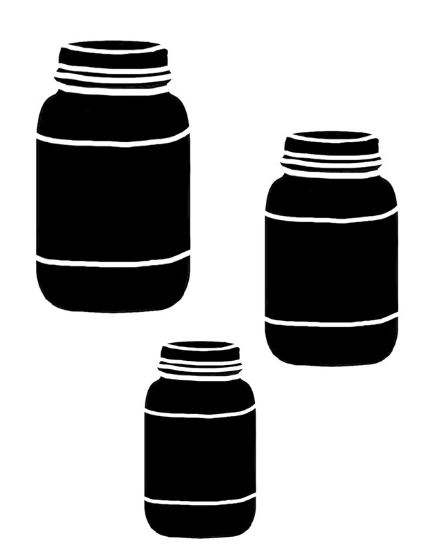 Mason Jars stencil 8x10