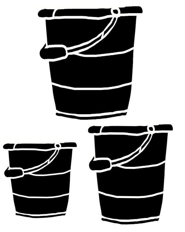 Tin Buckets stencil 8x10