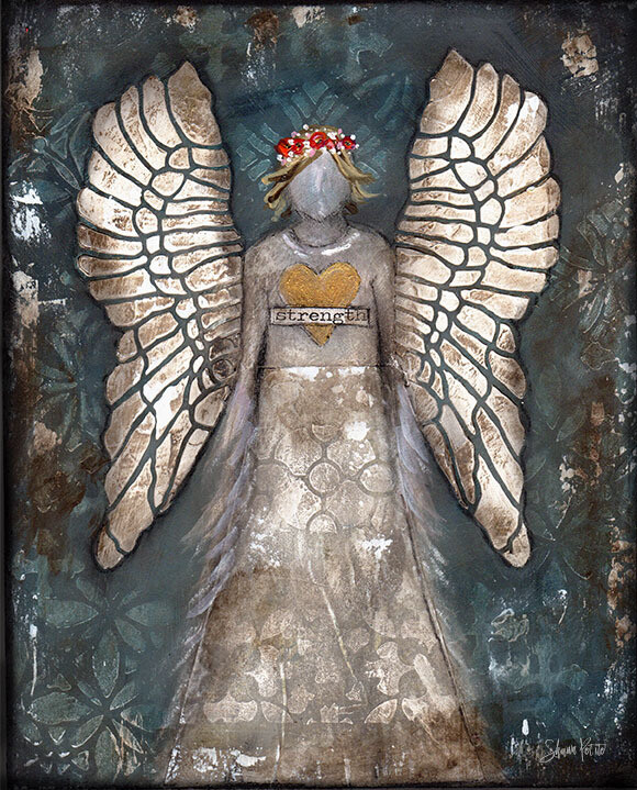 &quot;Angel of strength&quot; Print on Wood and Print to be Framed