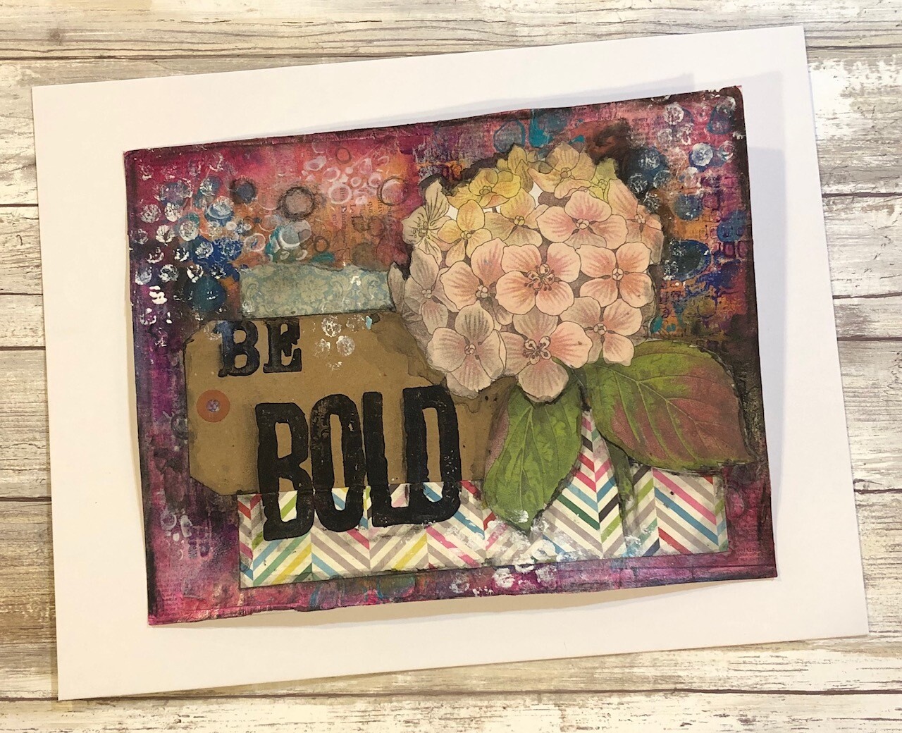 "Be Bold" 8.5x11 mixed media original to be framed Clearance