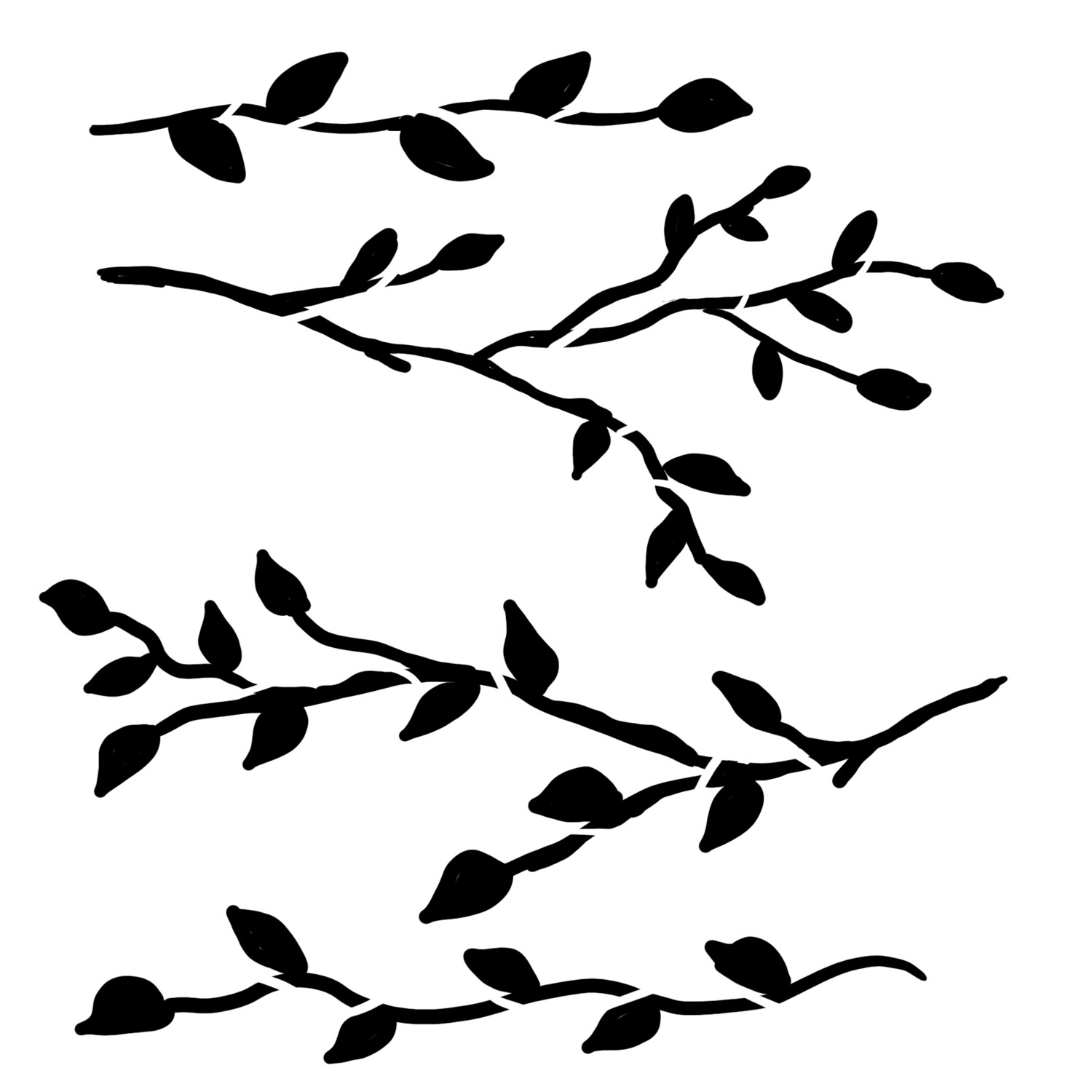 Simple Branches stencil 12x12
