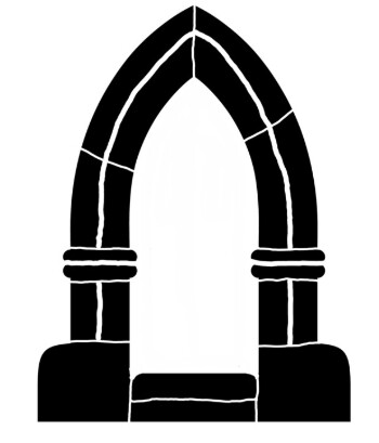 Arch 3 point large 8x10 stencil