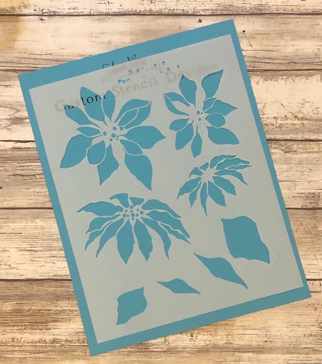 Poinsettia and leaves CLEARANCE stencil