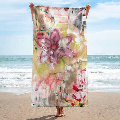 Pastel Flower Beach Towel