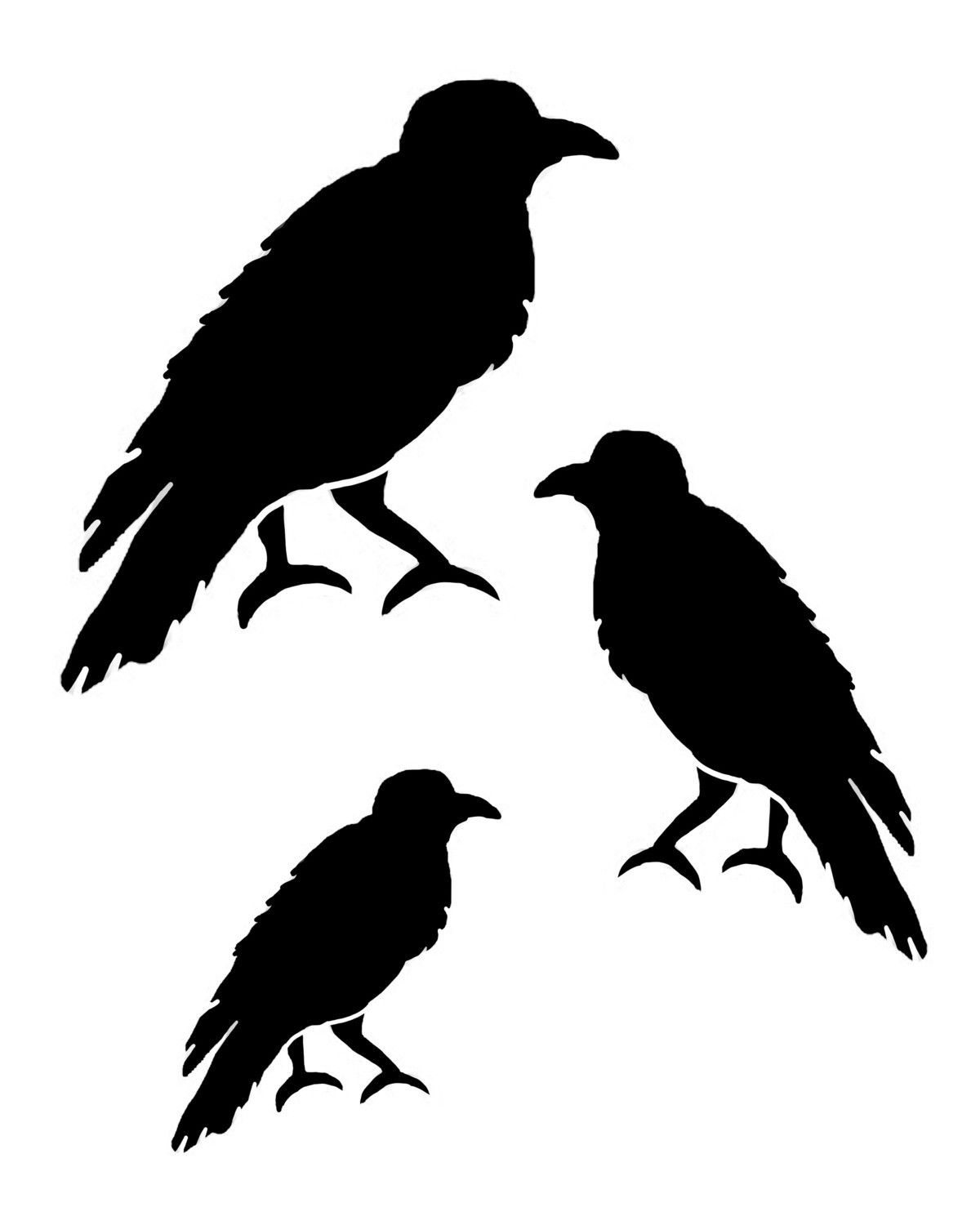 Black Crow stencil w/Masks 8x10