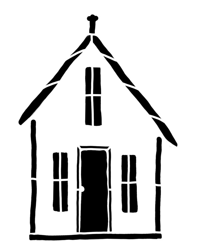 Rustic Church large 2 stencil 8x10