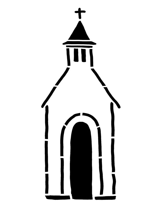 Rustic Church large 1 stencil 8x10