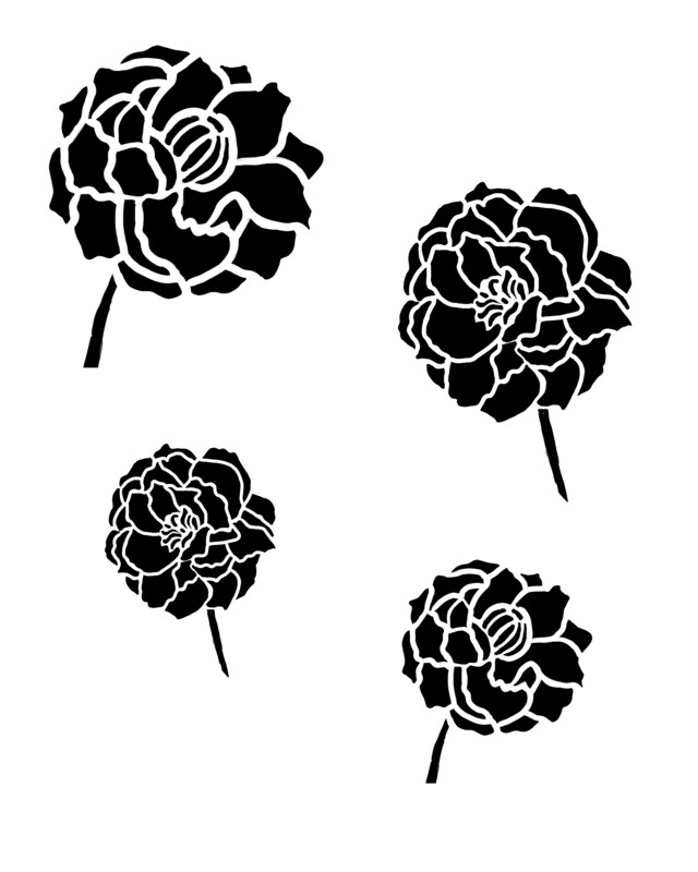 Vintage Bellflower stencil 8x10