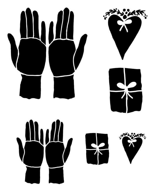 Giving Hands stencil 8x10