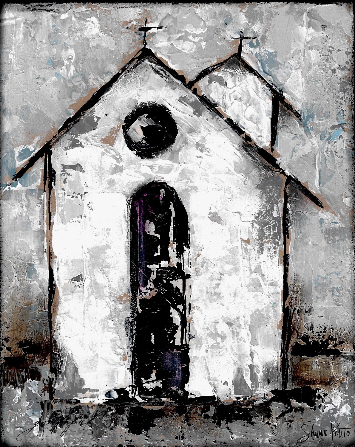 "Grateful" rustic church Print on Wood and Print to be Framed