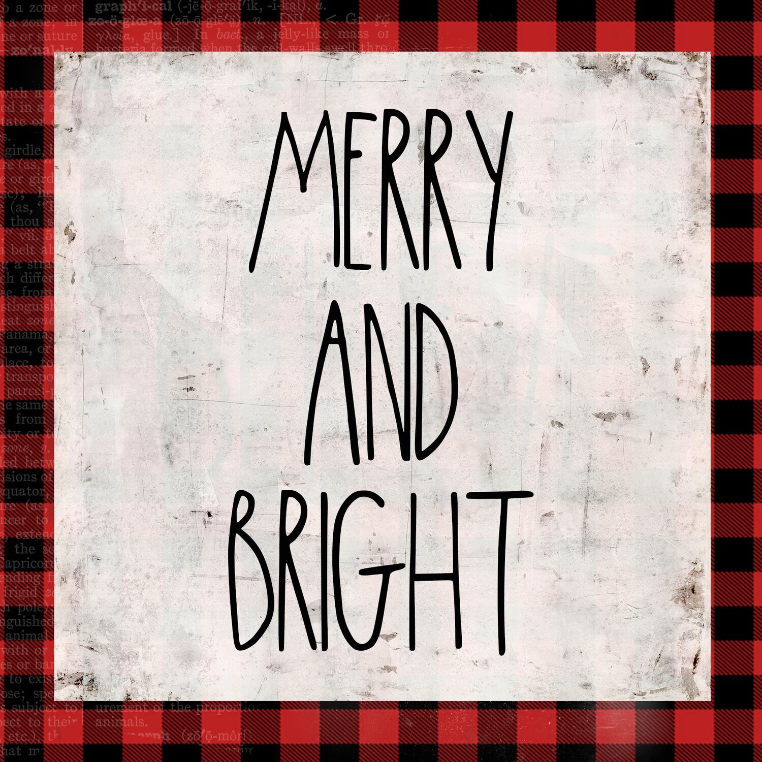 "Merry and Bright" Prints on Wood 6x6 Overstock