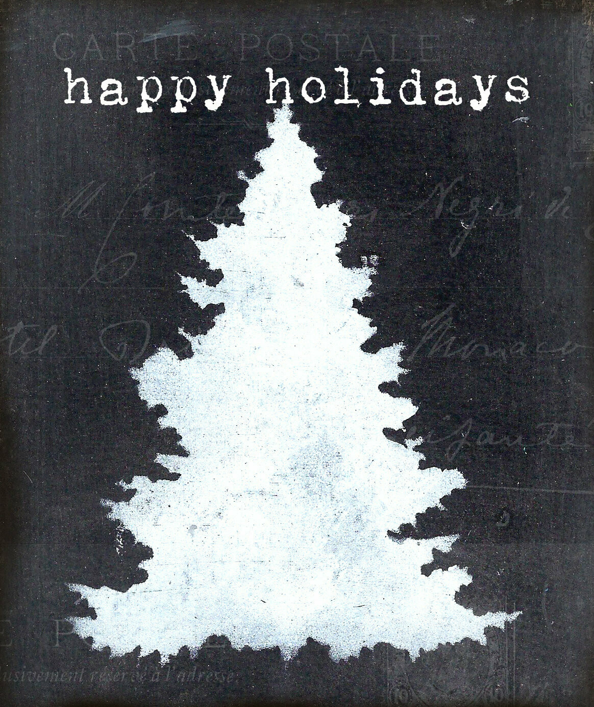 "Happy Holidays" Print on Wood 4x6 Overstock