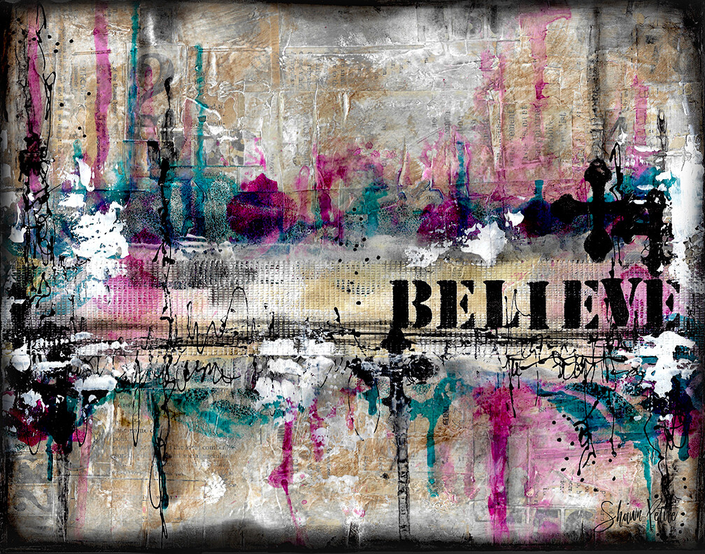 Believe, abstract digital instant download