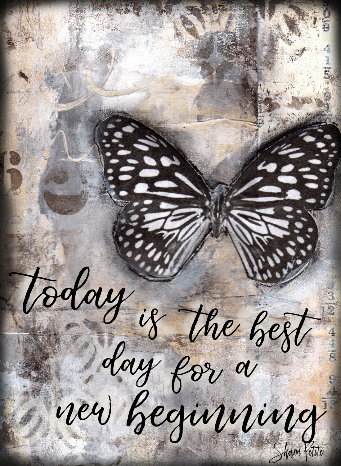 "Today is the best day for a new beginning" Print on Wood 5x7 Overstock