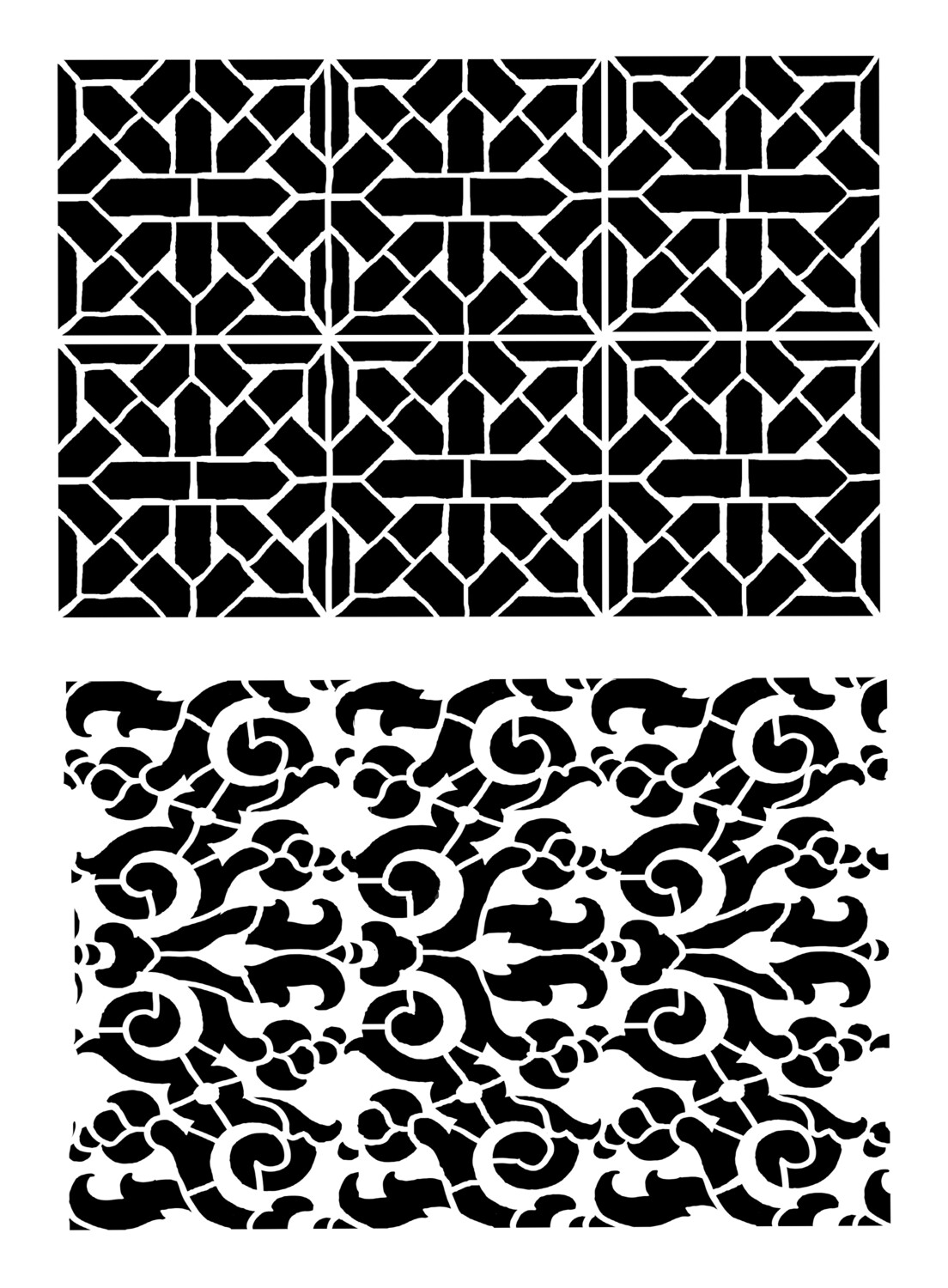 Vintage patterns duo 2 stencil 8x10