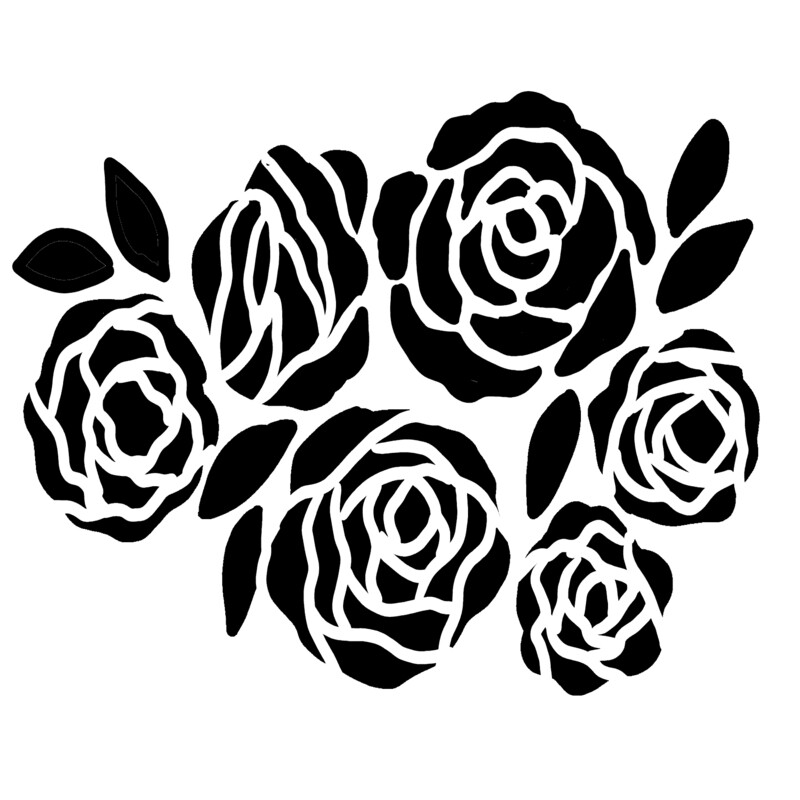 Bunch of Flowers 2 stencil 6x6