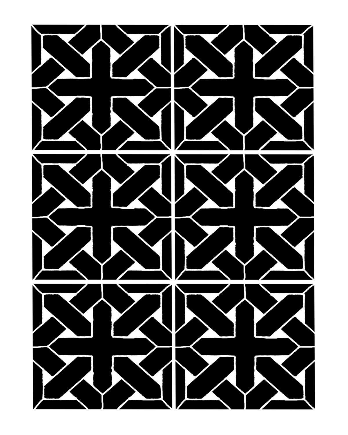 Vintage pattern 3 stencil 8x10
