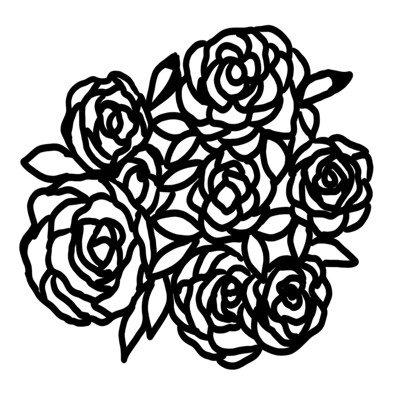 Bunch of Flowers 1 with mask stencil 6x6