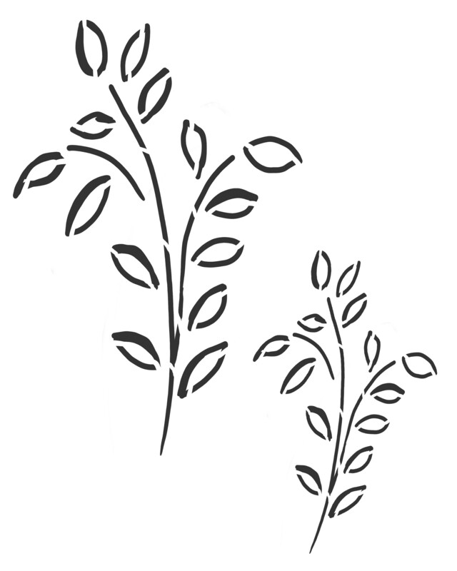 Abstract leaves 2 stencil 8x10