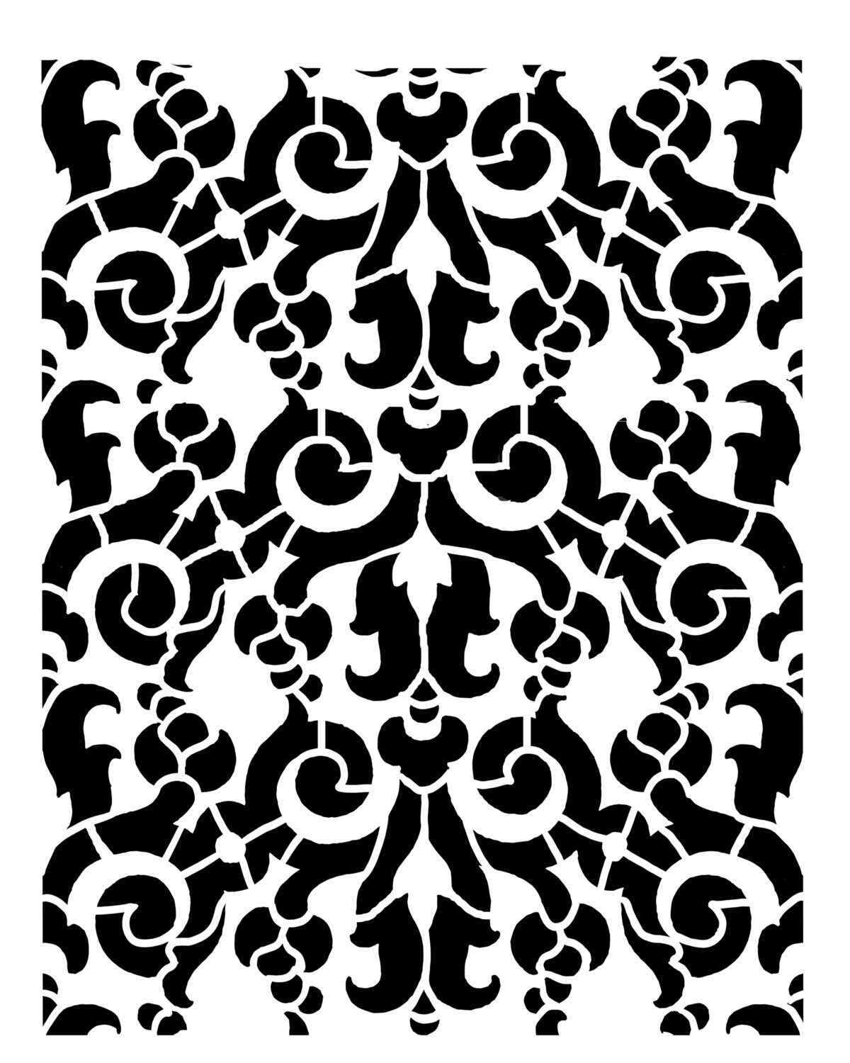 Vintage pattern 4 stencil 8x10