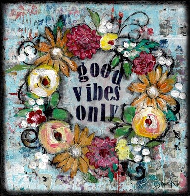 "Good Vibes Only" Print on Wood 8x8 Overstock