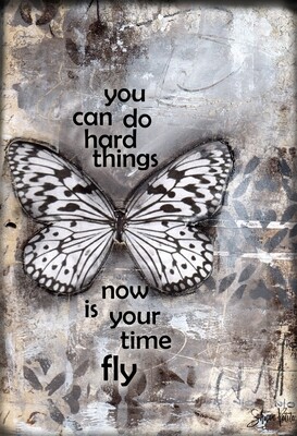 "You Can Do Hard Things" butterfly Print on Wood 8x10 Overstock