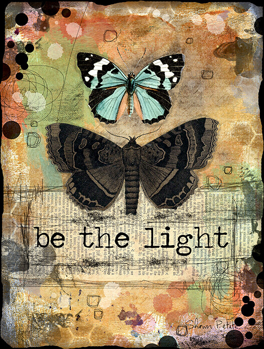 "Be The Light" butterfly Print on Wood 8x10 Overstock