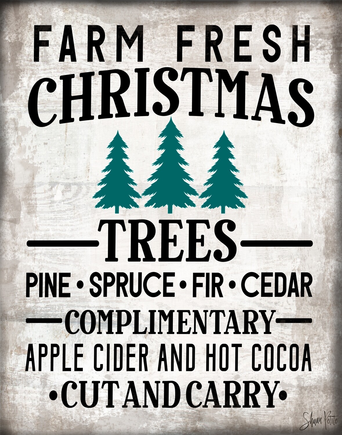 "Farm Fresh Christmas Trees" Print on Wood 8x10 Overstock