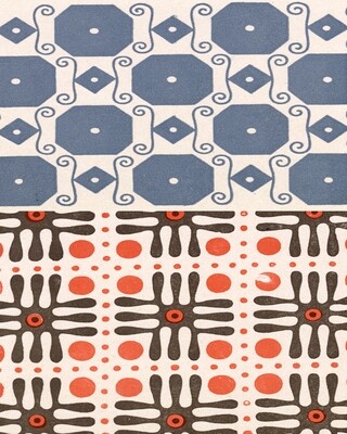 Retro Patterns collage papers **INSTANT DOWNLOAD** 6 pages