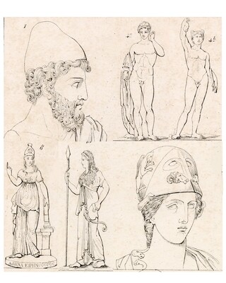 Roman Drawings collage pak instant download 5 pages