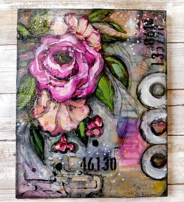 Tender and strong series &quot;Courage&quot; 8x10 mixed media original