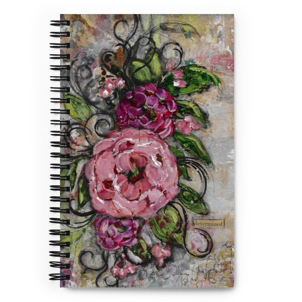 Determined tender and strong Spiral notebook with dotted pages