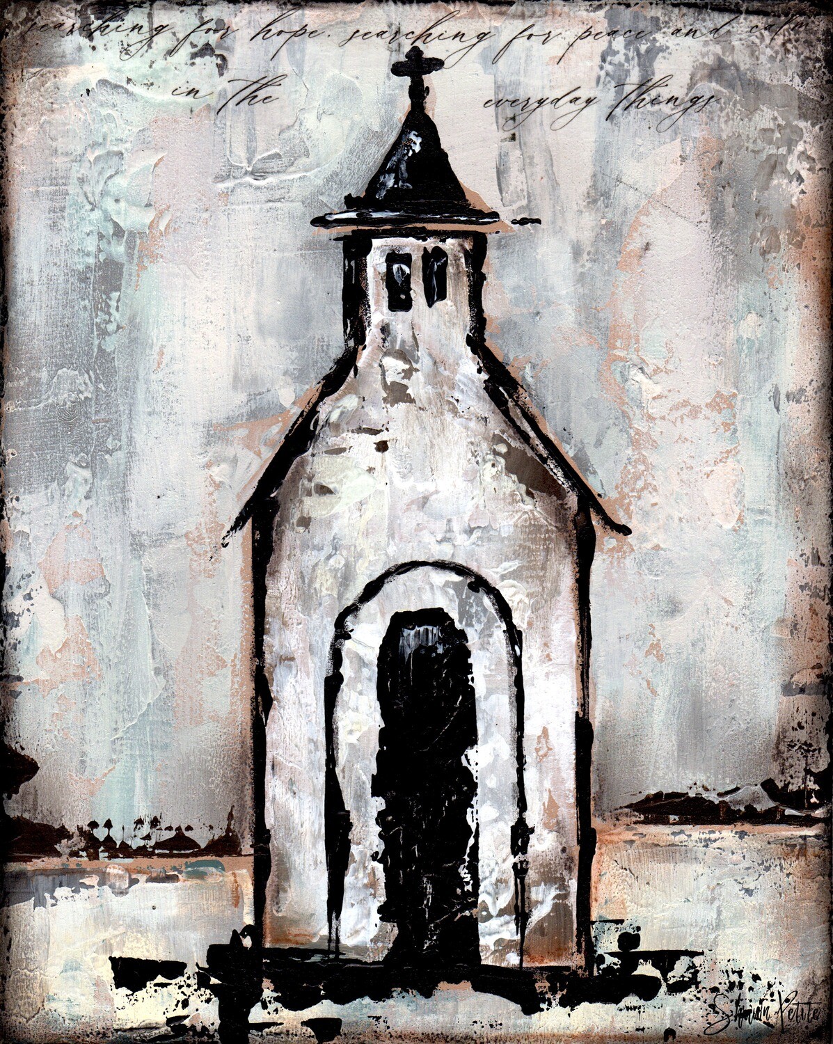 Searching for Peace white church digital instant download