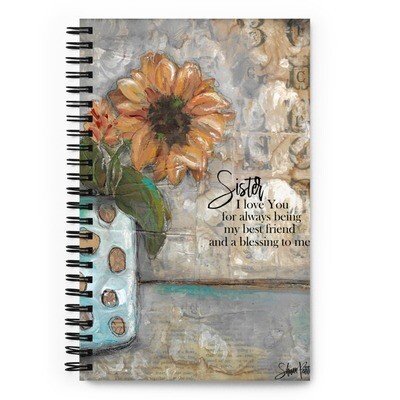 Sister sunflower Spiral notebook with dotted pages