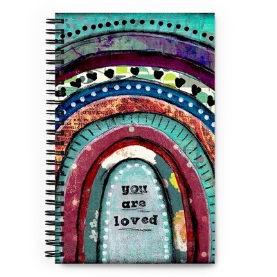 You are loved rainbow Spiral notebook with dotted pages
