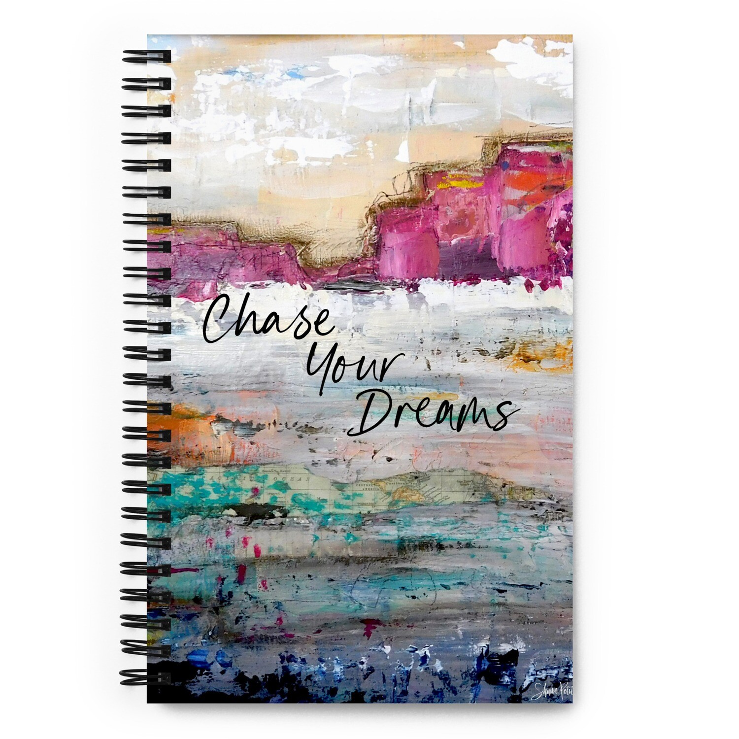 Chase Your Dreams Spiral notebook with dotted pages