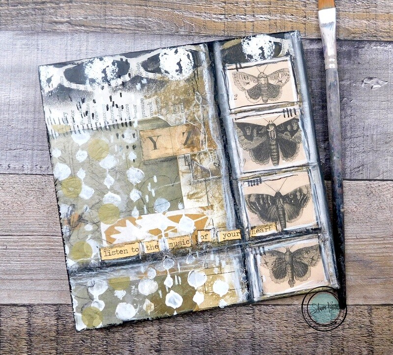 &quot;Listen to the music of your heart&quot; 6x6 mixed media original