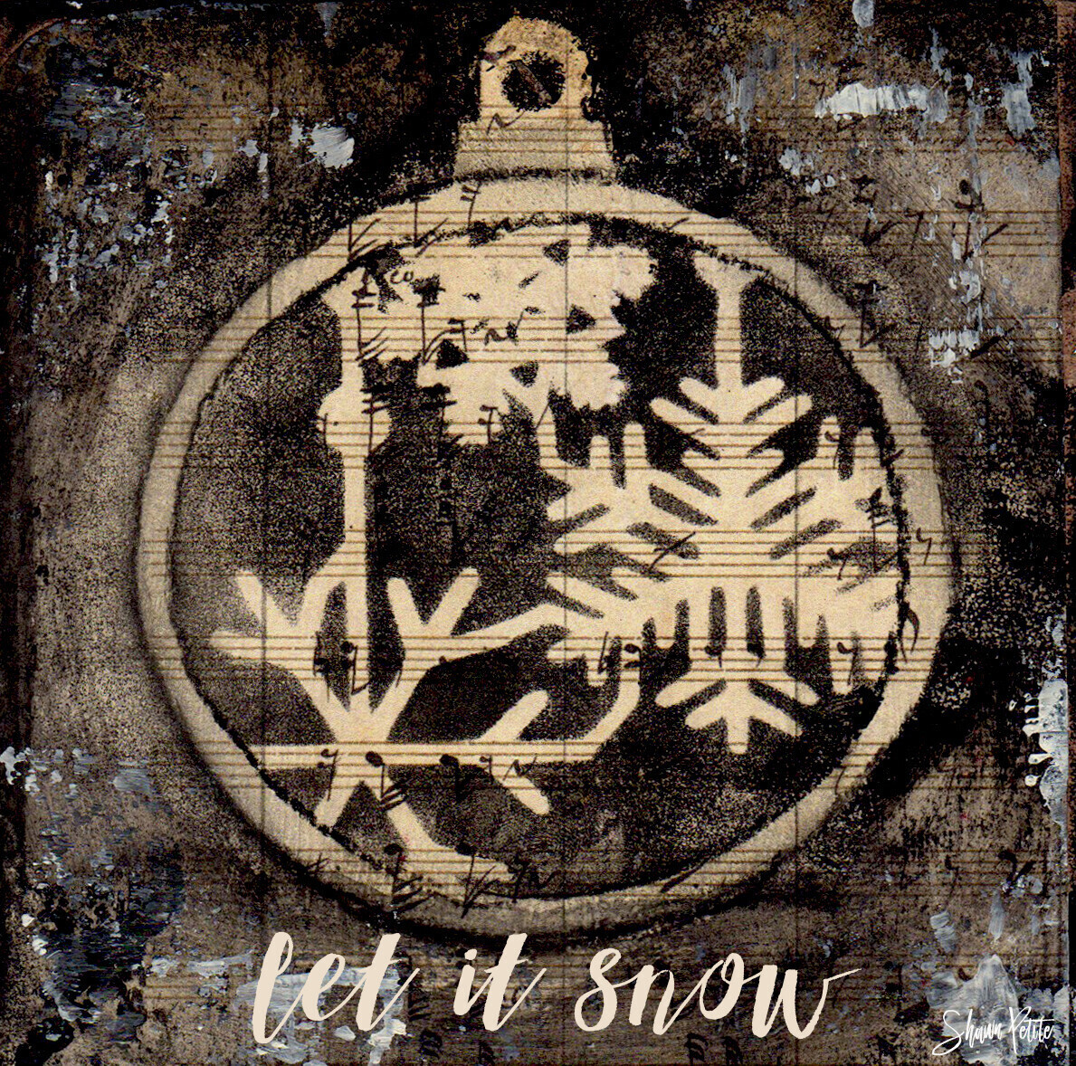 "Let is snow" ornament Print on Wood 4x4 Overstock