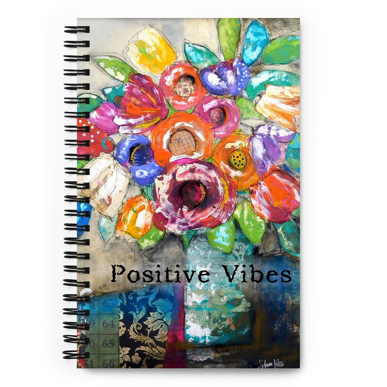 Positive Vibes Spiral notebook with dotted pages