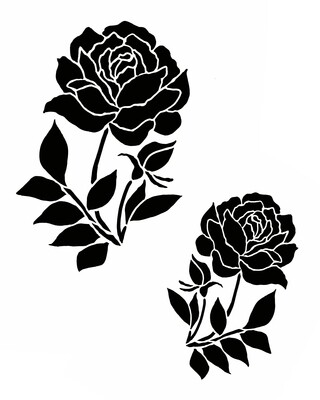 Vintage Roses stencil 8x10