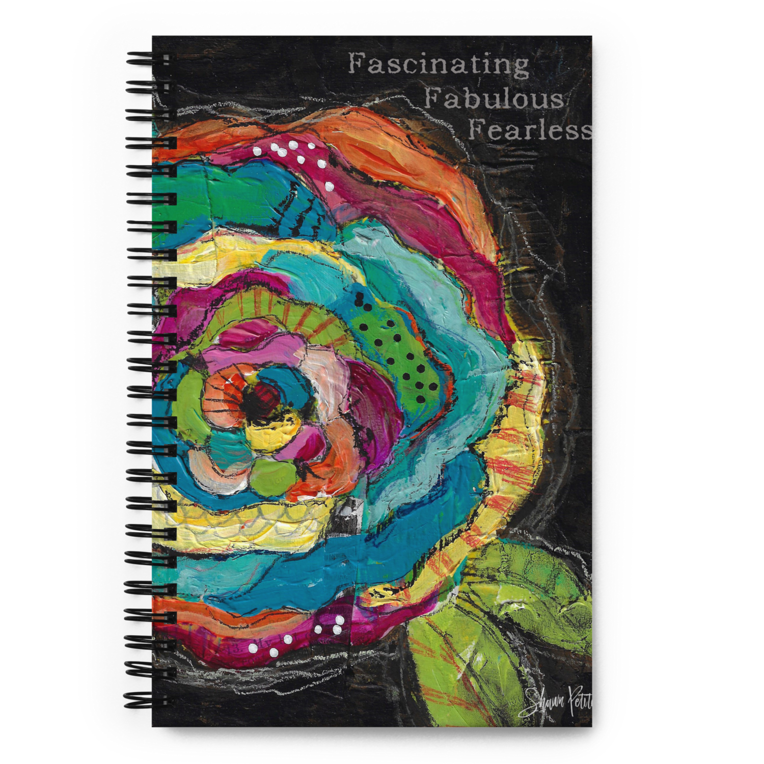 Fascinating, Fabulous, Fearless, Spiral notebook with dotted pages